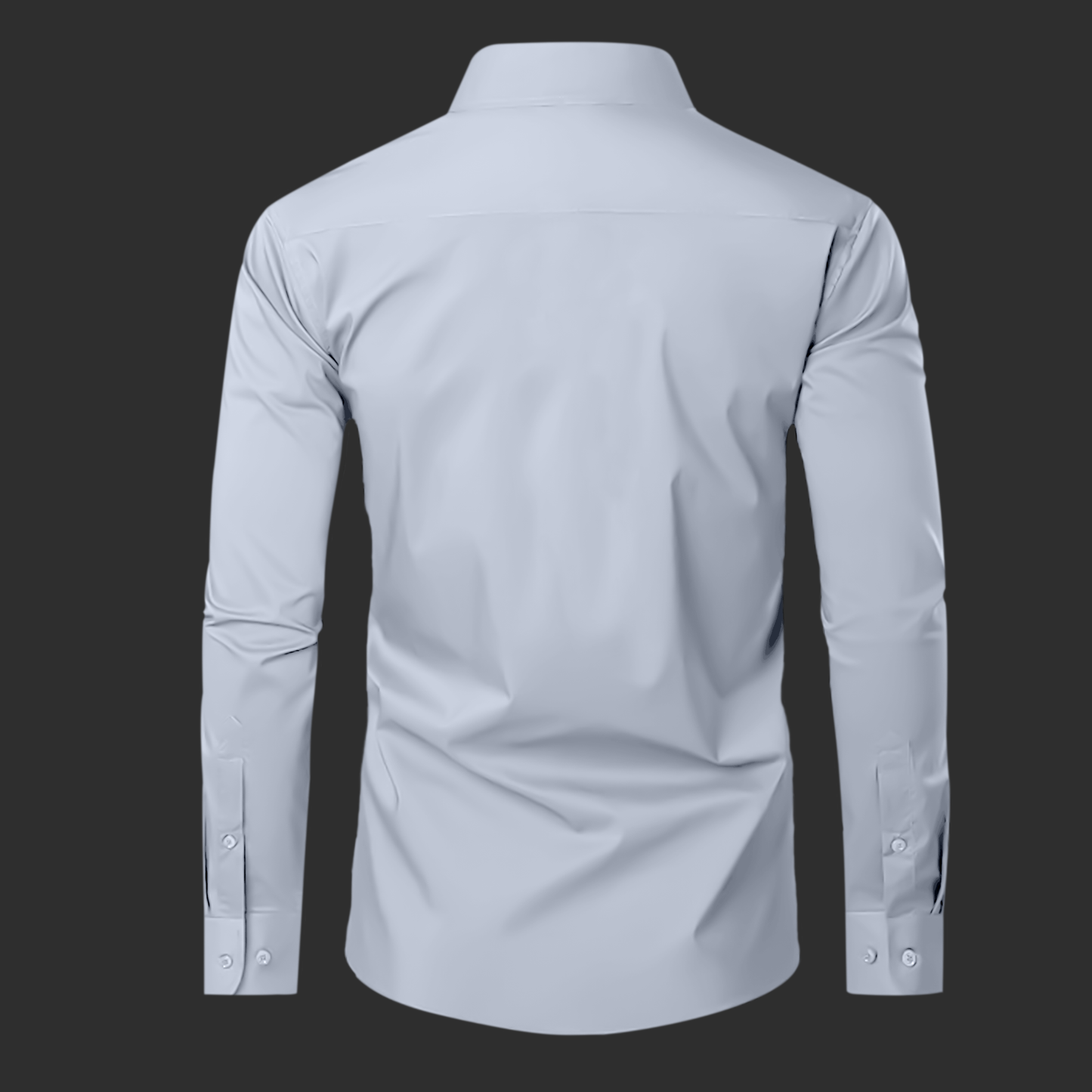 Silver shirt back side on a black background