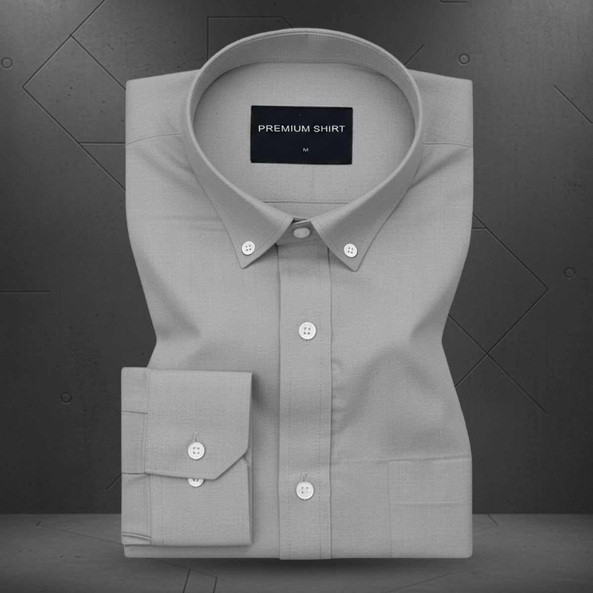 New Silver Oxford Cotton Shirt For Men