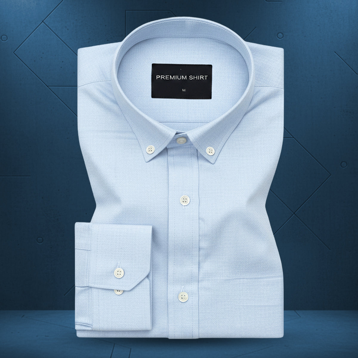 New Sky Blue Oxford Cotton Shirt For Men