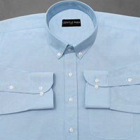 Pack of 2 Sky Blue & White Oxford Cotton Shirts Bundle For Men