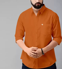 Premium Cotton Blend Solid Shirts (Orange)