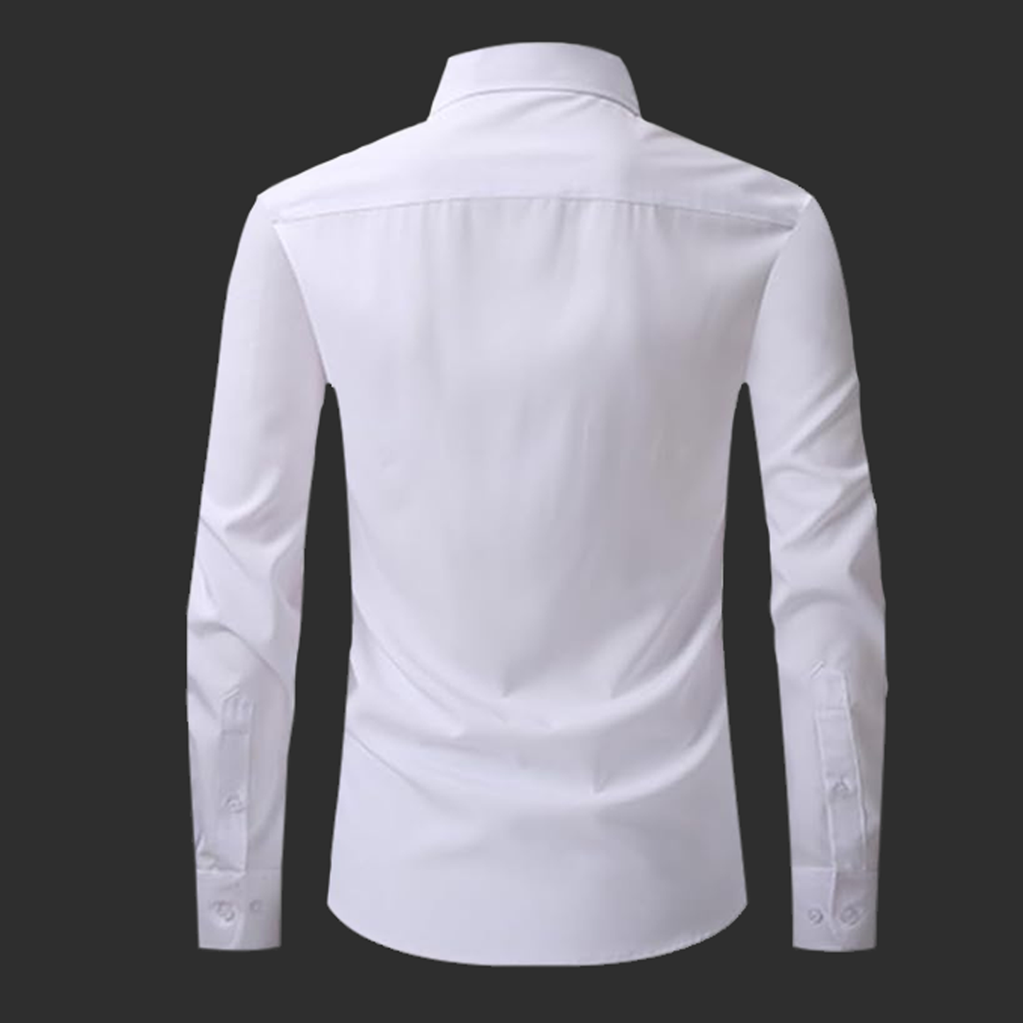 White dress shirt backside on a dark background
