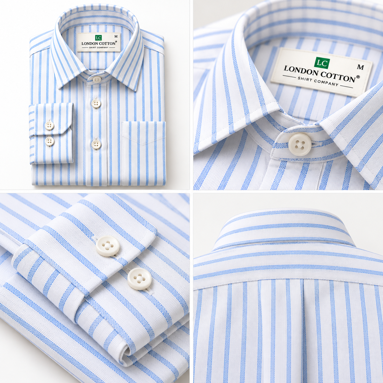 Men's White Striped Oxford Shirt – Regular Fit