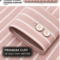 Men's Rose Gold Striped Linen Textured Shirt – Regular Fit