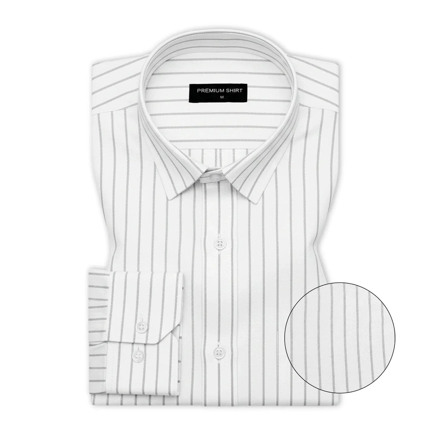 Bold Grey Pinstripe Oxford Shirt For Men