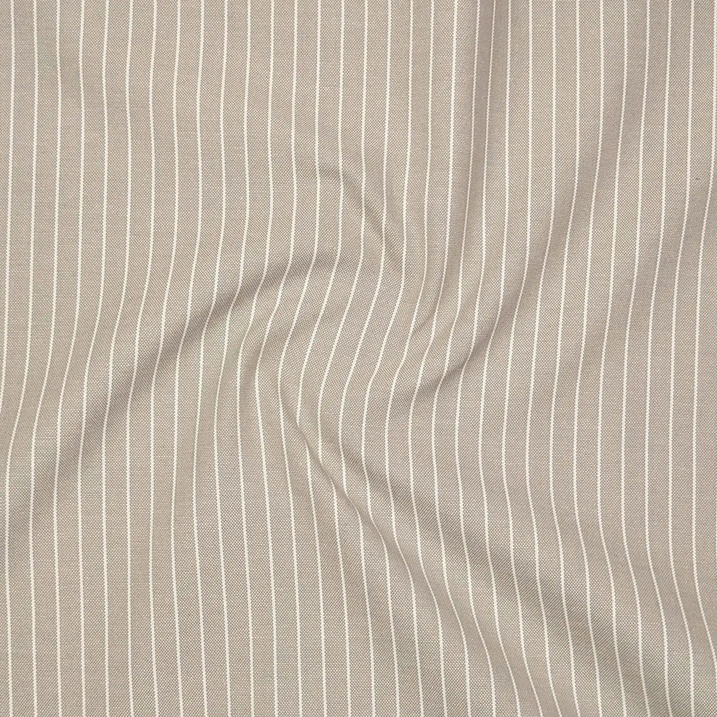 Khaki Pinstripe Oxford Shirt For Men