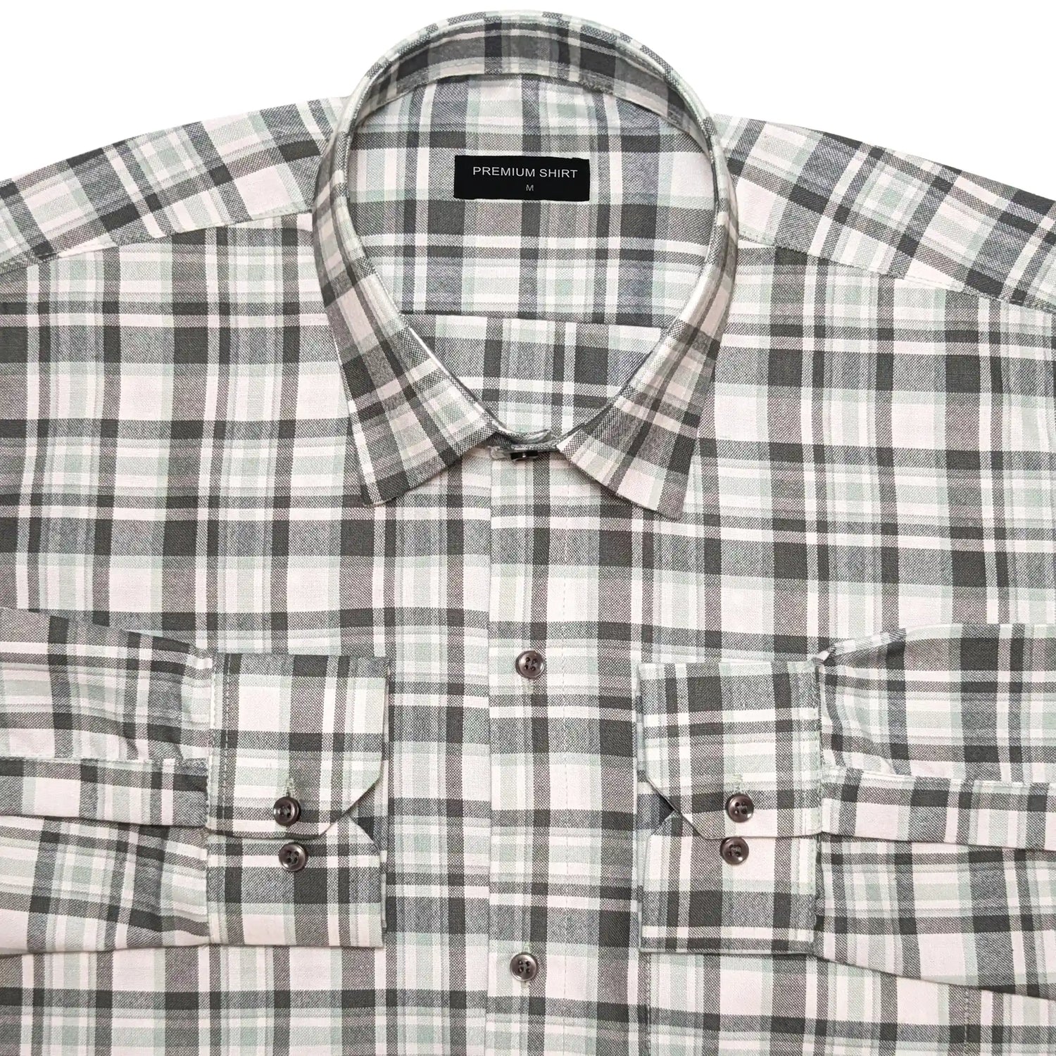 Forest Green Classic Check Cotton Blend Shirt for Men