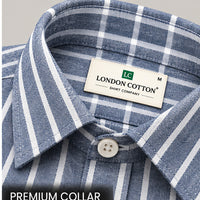Men's Dark Grey Striped Linen Textured Shirt – Regular Fit (Copy)