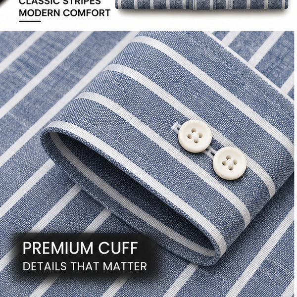 Men's Dark Grey Striped Linen Textured Shirt – Regular Fit (Copy)