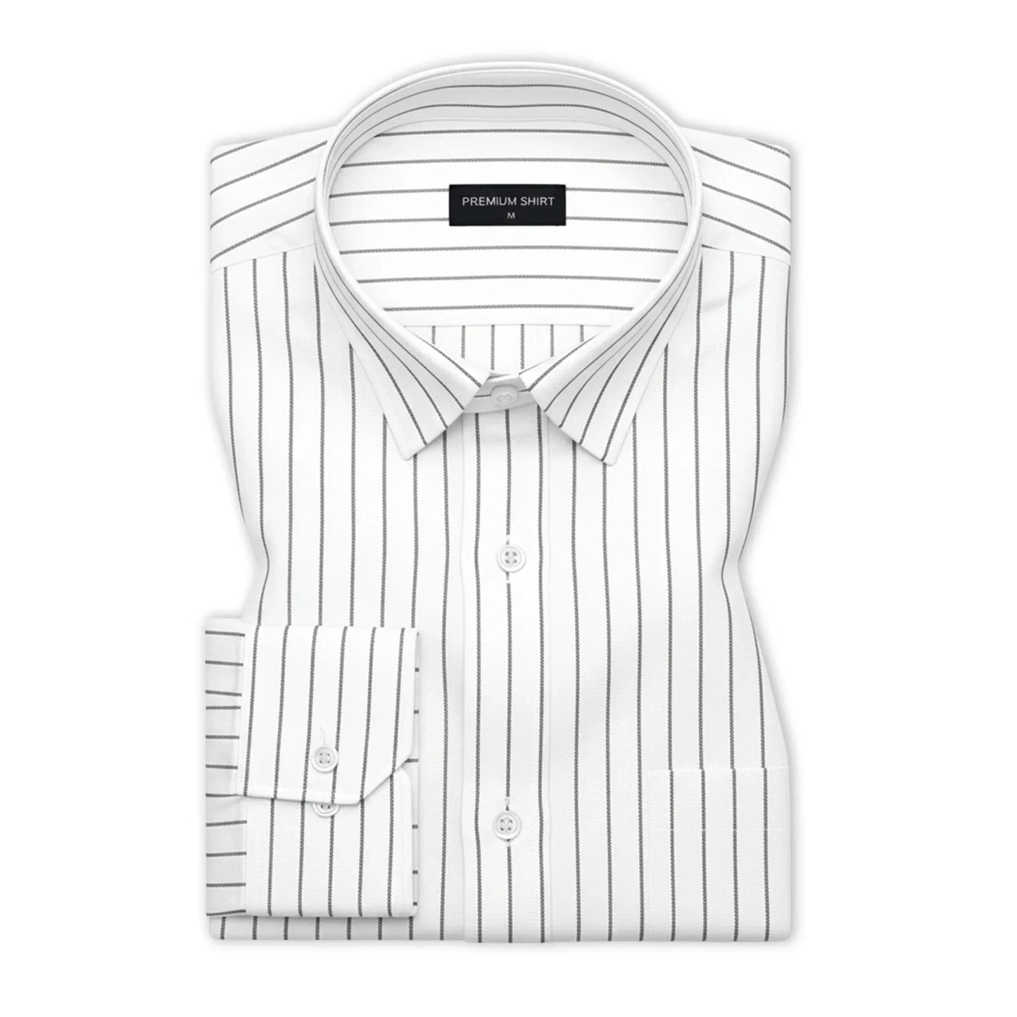 Charcoal Black Pinstripe Oxford Shirt For Men