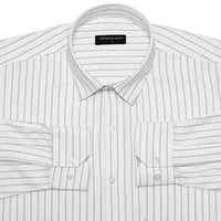 Bold Grey Pinstripe Oxford Shirt For Men
